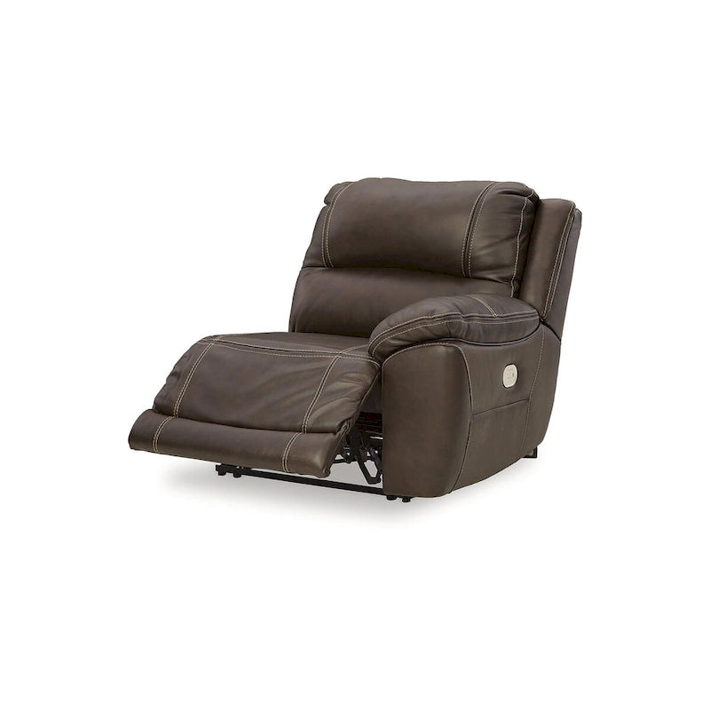 Signature Design by Ashley Divano sezionale reclinabile elettrico Dunleith Brown a 5 pezzi - 123 larghezza x 123 profondità x 43 altezza