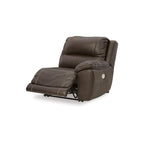 Signature Design by Ashley Divano sezionale reclinabile elettrico Dunleith Brown a 5 pezzi - 123 larghezza x 123 profondità x 43 altezza