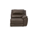 Signature Design by Ashley Divano sezionale reclinabile elettrico Dunleith Brown a 5 pezzi - 123 larghezza x 123 profondità x 43 altezza