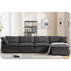 Divano componibile moderno imbottito con chaise longue