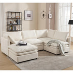 Divano componibile moderno imbottito con chaise longue