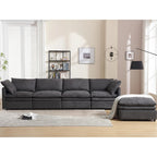 Divano componibile moderno imbottito con chaise longue