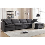 Divano componibile moderno imbottito con chaise longue
