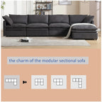 Divano componibile moderno imbottito con chaise longue
