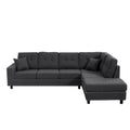 Canapé d'angle modulaire en L de 109,2 po avec coussins de dossier amovibles et 2 oreillers, pour salons, bureaux et appartements