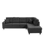 Canapé d'angle modulaire en L de 109,2 po avec coussins de dossier amovibles et 2 oreillers, pour salons, bureaux et appartements