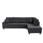 109.2L-shaped Modular Sectional Sofa with Removable Back Cushions and 2 Pillows, for Living rooms, Offices, and Apartments