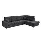 Canapé d'angle modulaire en L de 109,2 po avec coussins de dossier amovibles et 2 oreillers, pour salons, bureaux et appartements