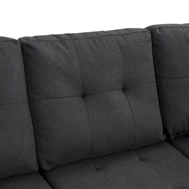 Canapé d'angle modulaire en L de 109,2 po avec coussins de dossier amovibles et 2 oreillers, pour salons, bureaux et appartements