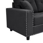 Canapé d'angle modulaire en L de 109,2 po avec coussins de dossier amovibles et 2 oreillers, pour salons, bureaux et appartements