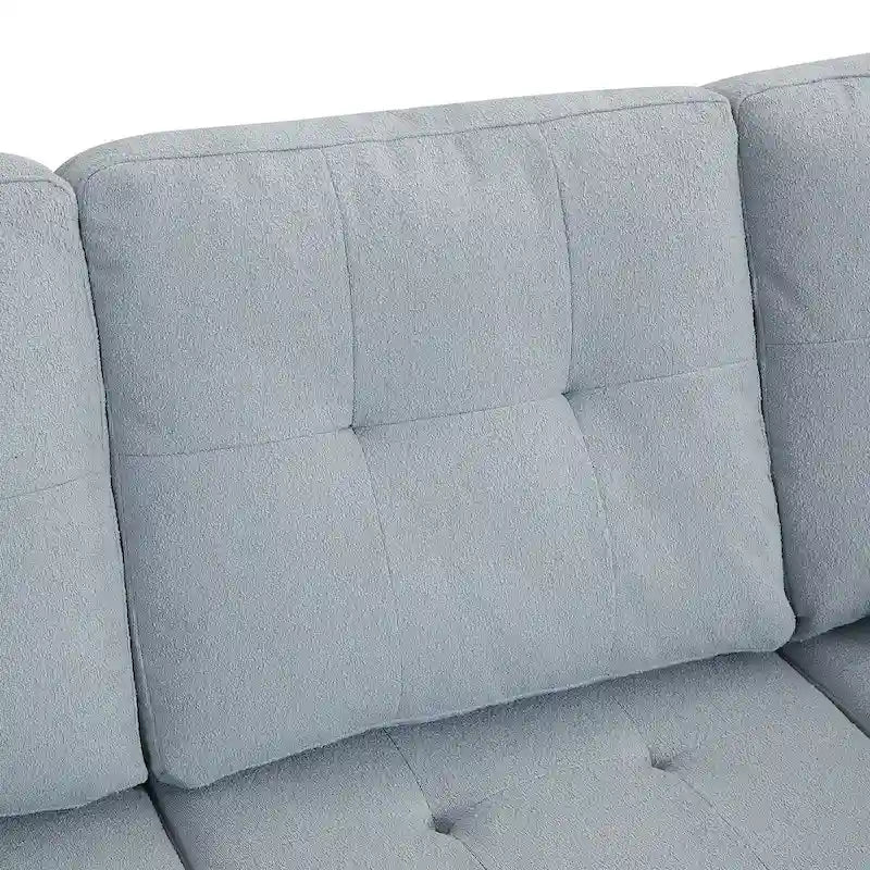 Canapé d'angle modulaire en L de 109,2 po avec coussins de dossier amovibles et 2 oreillers, pour salons, bureaux et appartements