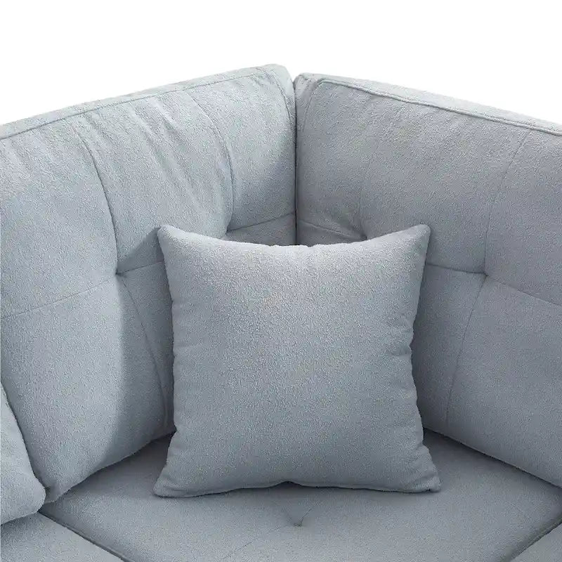 Canapé d'angle modulaire en L de 109,2 po avec coussins de dossier amovibles et 2 oreillers, pour salons, bureaux et appartements