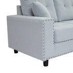 Canapé d'angle modulaire en L de 109,2 po avec coussins de dossier amovibles et 2 oreillers, pour salons, bureaux et appartements