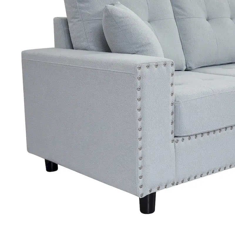 Canapé d'angle modulaire en L de 109,2 po avec coussins de dossier amovibles et 2 oreillers, pour salons, bureaux et appartements