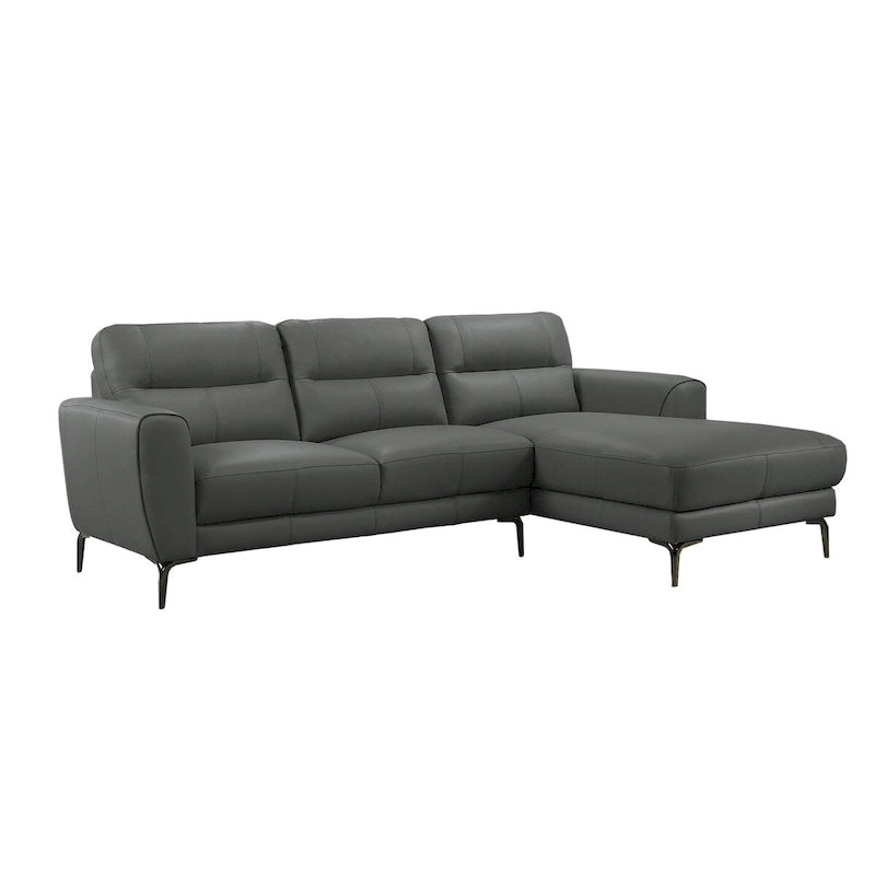 Set Divano Componibile a 2 Pezzi in Similpelle con Gambe in Metallo