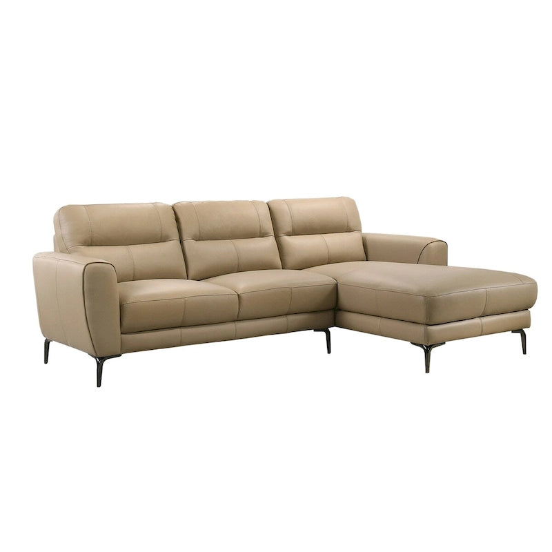 Set Divano Componibile a 2 Pezzi in Similpelle con Gambe in Metallo