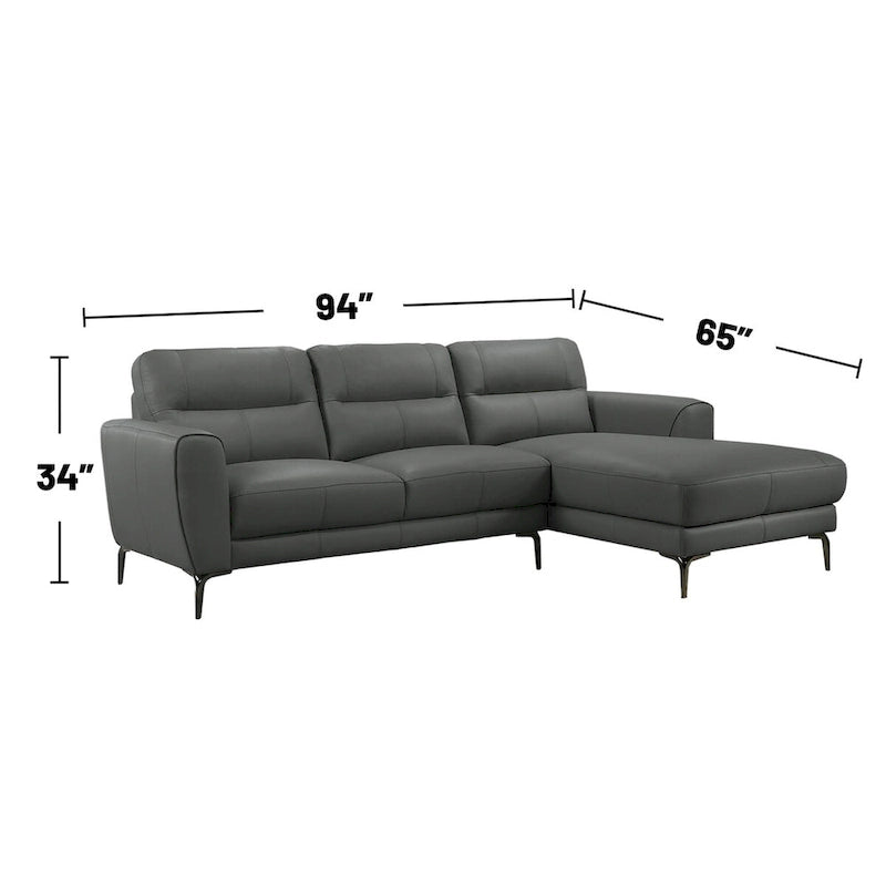 Set Divano Componibile a 2 Pezzi in Similpelle con Gambe in Metallo