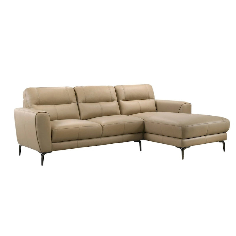 Set Divano Componibile a 2 Pezzi in Similpelle con Gambe in Metallo