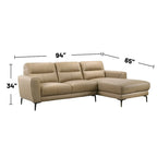 Set Divano Componibile a 2 Pezzi in Similpelle con Gambe in Metallo