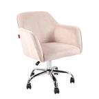 Poltroncina Girevole Sedia da Toilette Sedia da Ufficio con Ruote Moderna Regolabile in Altezza Rosa/Grigio/Bianco