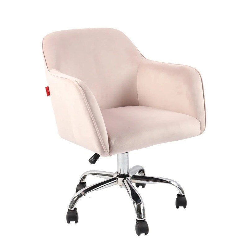 Poltroncina Girevole Sedia da Toilette Sedia da Ufficio con Ruote Moderna Regolabile in Altezza Rosa/Grigio/Bianco