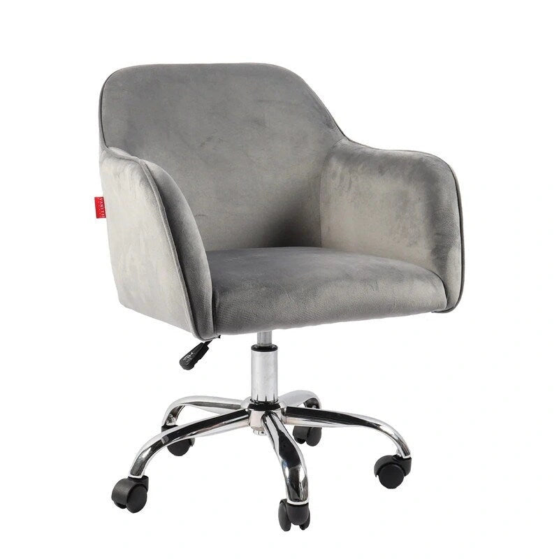 Poltroncina Girevole Sedia da Toilette Sedia da Ufficio con Ruote Moderna Regolabile in Altezza Rosa/Grigio/Bianco