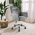 Poltroncina Girevole Sedia da Toilette Sedia da Ufficio con Ruote Moderna Regolabile in Altezza Rosa/Grigio/Bianco