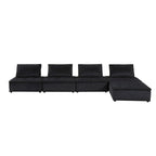 5 Piece Velvet Modular Sectional Sofa with Ottoman