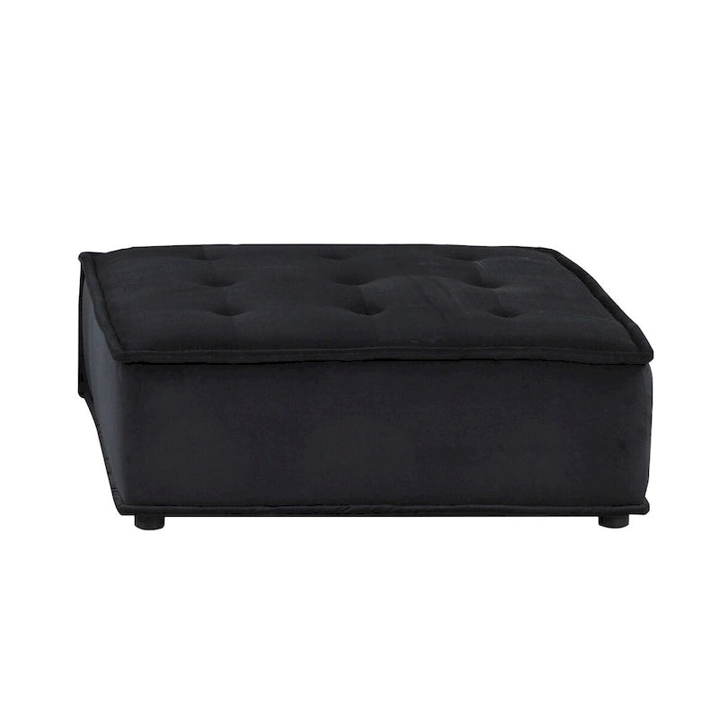 Divano modulare a 5 pezzi in velluto con pouf