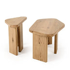Set di tavolini da caffè moderni in legno naturale