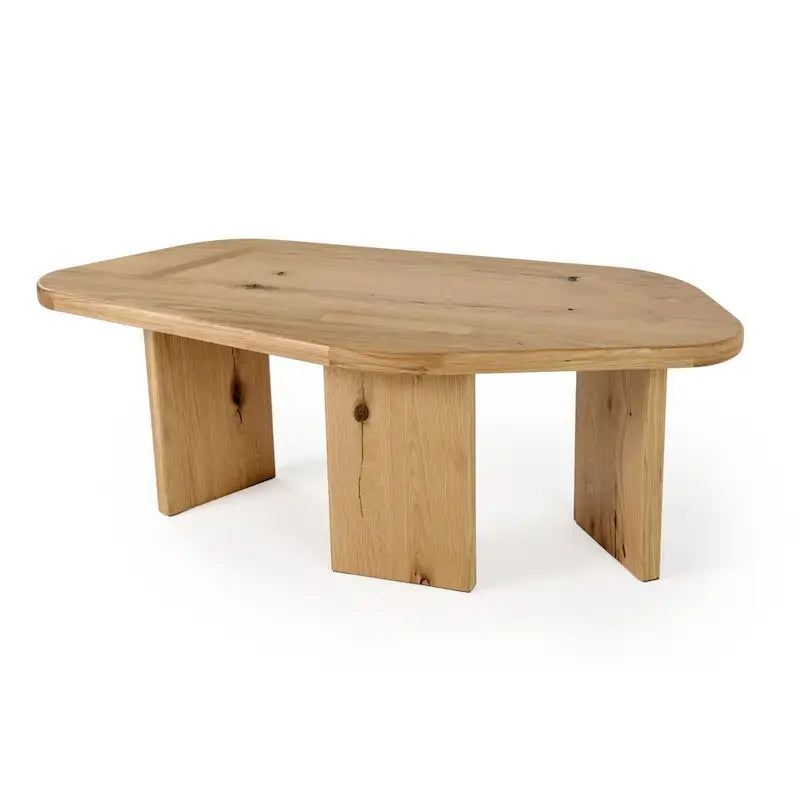 Set di tavolini da caffè moderni in legno naturale