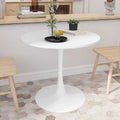 32Tavolo da pranzo moderno con base rotonda in metallo e piano in MDF