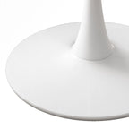 32Tavolo da pranzo moderno con base rotonda in metallo e piano in MDF