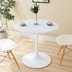 32Tavolo da pranzo moderno con base rotonda in metallo e piano in MDF