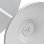 32Tavolo da pranzo moderno con base rotonda in metallo e piano in MDF