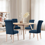 Set di 2 sedie da pranzo Parsons imbottite in lino con bottoni