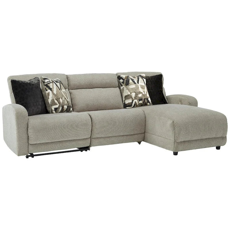Signature Design by Ashley Colleyville divano sezionale reclinabile elettrico a 3 pezzi con chaise longue grigio - 108L x 65P x 39A