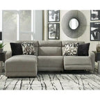 Signature Design by Ashley Colleyville divano sezionale reclinabile elettrico a 3 pezzi con chaise longue grigio - 108L x 65P x 39A