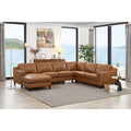 Divano sezionale Hydeline Bella in pelle primo fiore, lato sinistro, con chaise longue