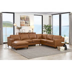 Divano sezionale Hydeline Bella in pelle primo fiore, lato sinistro, con chaise longue