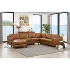 Divano sezionale Hydeline Bella in pelle primo fiore, lato sinistro, con chaise longue