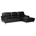 Divano componibile moderno Townsend interamente in pelle con chaise longue a destra