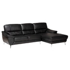 Divano componibile moderno Townsend interamente in pelle con chaise longue a destra