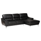 Divano componibile moderno Townsend interamente in pelle con chaise longue a destra