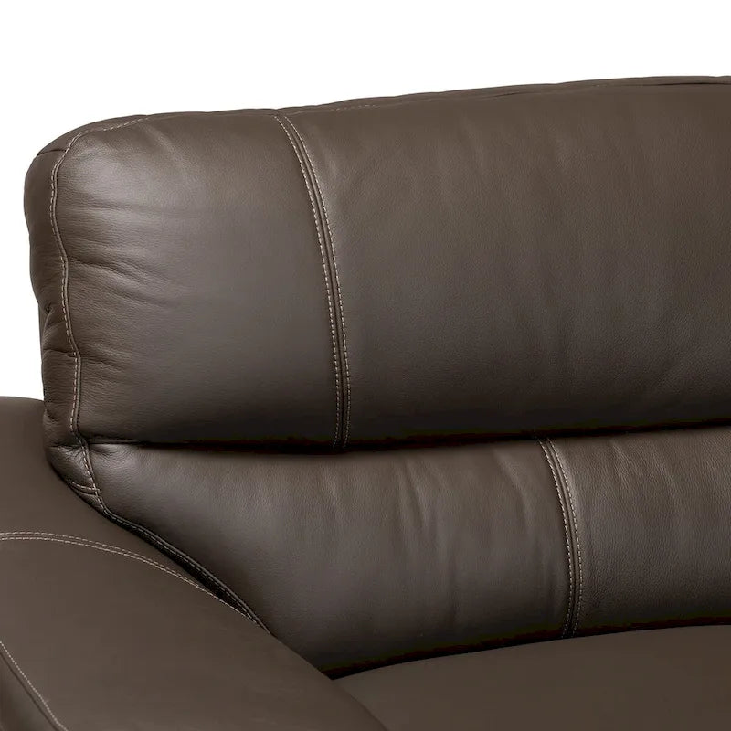 Divano componibile moderno Townsend interamente in pelle con chaise longue a destra