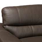 Divano componibile moderno Townsend interamente in pelle con chaise longue a destra