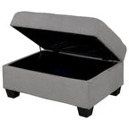 Divano sezionale moderno a L da 112 pollici con chaise reversibile, pouf contenitore e due portabicchieri - 112L x 80P x 33,7A