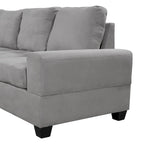 Divano sezionale moderno a L da 112 pollici con chaise reversibile, pouf contenitore e due portabicchieri - 112L x 80P x 33,7A