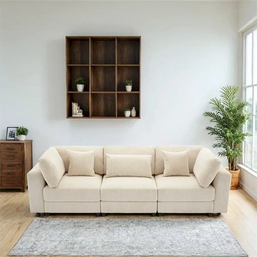 105 3 Seater Sofa with Removable Back Cushions and 5 Pillows