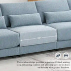 Divano Sezionale Profondo Fuori Misura con Chaise Reversibile, Divano a L Convertibile, Blu